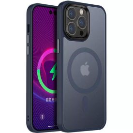   iPhone 15 Pro Max MagSafe sötétkék/átlátszó szilikon tok