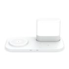 3 az 1-ben fehér vezeték nélküli töltőállomás éjjeli lámpa fukcióval