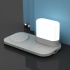 3 az 1-ben fehér vezeték nélküli töltőállomás éjjeli lámpa fukcióval