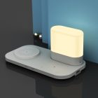 3 az 1-ben fehér vezeték nélküli töltőállomás éjjeli lámpa fukcióval