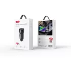 USB-C autós gyorstöltő, 25W - fekete