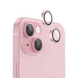   Applikátoros rózsaszín kamera védő 9H iPhone 15, 15 Plus