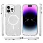 iPhone 13 Pro Max MagSafe átlátszó csillámos szilikon tok 