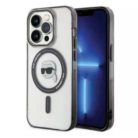   Karl Lagerfeld iPhone 15 Pro MagSafe fekete/átlátszó Szilikon tok