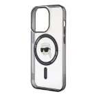 Karl Lagerfeld iPhone 15 Pro MagSafe fekete/átlátszó Szilikon tok