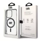 Karl Lagerfeld iPhone 15 Pro MagSafe fekete/átlátszó Szilikon tok