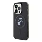 Karl Lagerfeld iPhone 15 Pro MagSafe fekete Szilikon tok