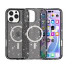 iPhone 15 Pro Max MagSafe fekete csillámos szilikon tok 