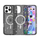 iPhone 16 Pro Max MagSafe fekete csillámos szilikon tok 