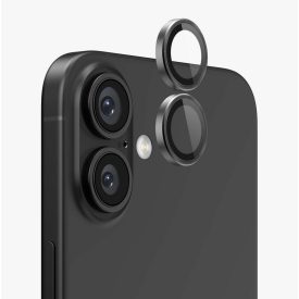 Applikátoros fekete kamera védő 9H iPhone 16, 16 Plus