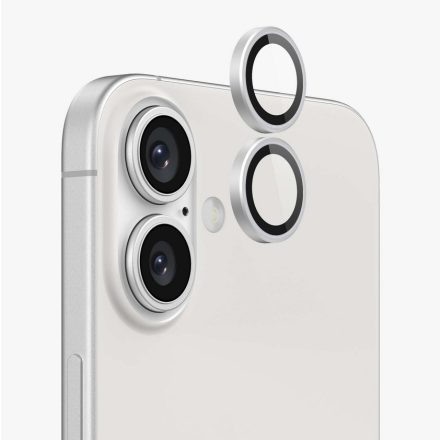 Applikátoros fehér kamera védő 9H iPhone 16, 16 Plus