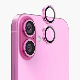   Applikátoros rózsaszín kamera védő 9H iPhone 16, 16 Plus