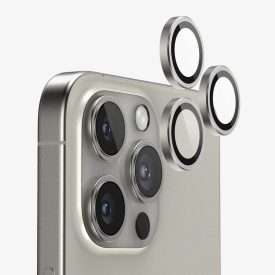   Applikátoros natúr titán kamera védő 9H iPhone 16 Pro, 16 Pro max 