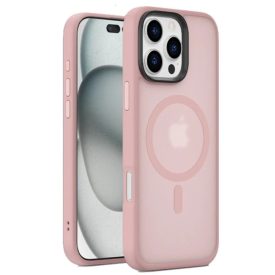   iPhone 16 Pro Max MagSafe rózsaszín/átlátszó szilikon tok