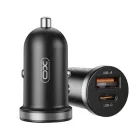 USB-A/USB-C autós gyorstöltő 30W - fekete