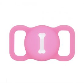 Airtag rózsaszín szilikon tok nyakörvre