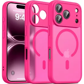   iPhone 18 Pro MagSafe pink/átlátszó kameravédős szilikon tok