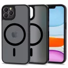 iPhone 14 Plus MagSafe fekete/átlátszó szilikon tok