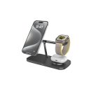 QI2 3 az 1-ben MagSafe fekete vezeték nélküli töltőállomás 15 W