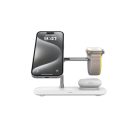 QI2 3 az 1-ben MagSafe fehér vezeték nélküli töltőállomás 15 W