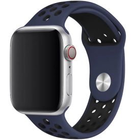   Apple Watch kék/fekete sport szilikon szíj 38/40/41/42 (series10)mm