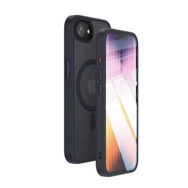 iPhone 16e MagSafe sötétkék/átlátszó szilikon tok