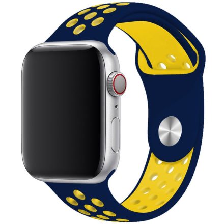Apple Watch kék-sárga sport szilikon szíj 38/40/41/42 (series10)mm