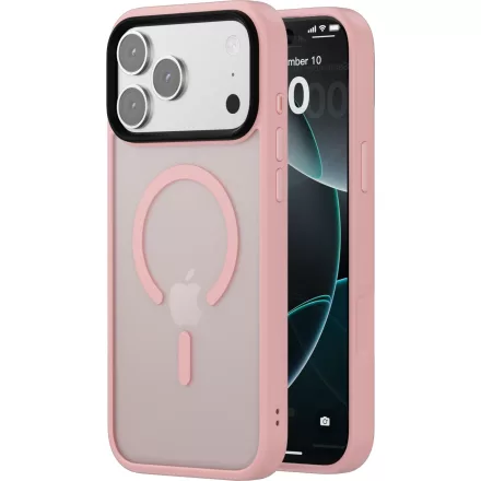 iPhone 18 Pro MagSafe rózsaszín/átlátszó szilikon tok