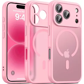   iPhone 18 Pro Max MagSafe rózsaszín/átlátszó kameravédős szilikon tok