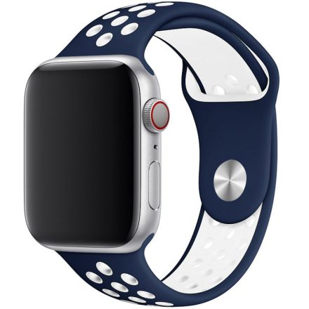 Apple Watch kék-fehér sport szilikon szíj 38/40/41/42 (series10)mm