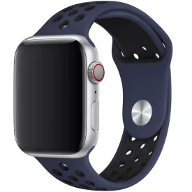   Apple Watch kék/fekete sport szilikon szíj 42/44/45/46/49mm 