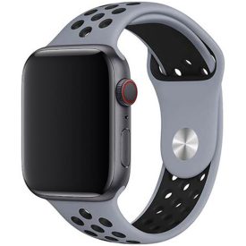   Apple Watch szürke-fekete sport szilikon szíj 38/40/41/42 (series10)mm
