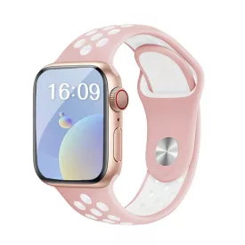   Apple Watch rózsaszín-fehér sport szilikon szíj 42/44/45/46/49mm 