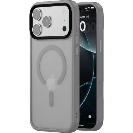 iPhone 18 Pro Max MagSafe szürke/átlátszó szilikon tok