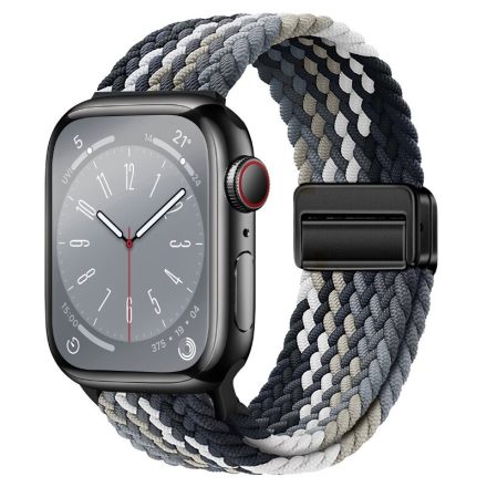 Apple Watch szürke-fekete fonott szíj méret 42/44/45/46/49mm