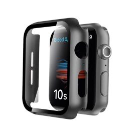 Apple Watch fekete védőtok edzett üveggel 45 mm