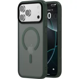   iPhone 18 Pro Max MagSafe sötétzöld/átlátszó szilikon tok