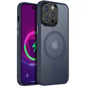   iPhone 13 Pro Max MagSafe sötétkék/átlátszó szilikon tok