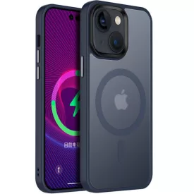 iPhone 12  MagSafe sötétkék/átlátszó szilikon tok