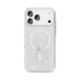 iPhone 18 Pro MagSafe átlátszó csillámos szilikon tok 