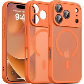   iPhone 18 Pro MagSafe narancssárga/átlátszó kameravédős szilikon tok