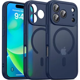   iPhone 18 Pro Max MagSafe sötétkék/átlátszó kameravédős szilikon tok