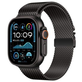   Apple Watch fekete ultra style milánói szíj 42/44/45/46/49mm 