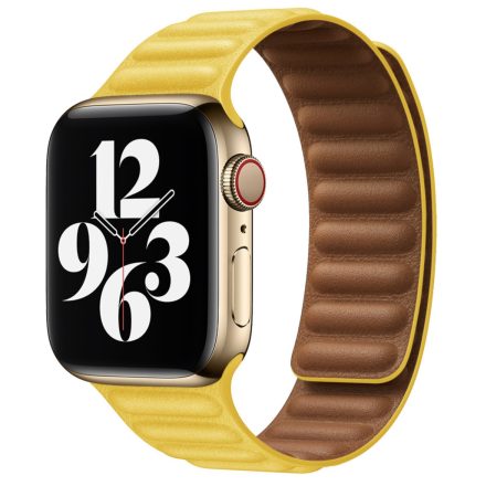 Apple Watch sárga bőr szíj 42/44/45/46/49mm