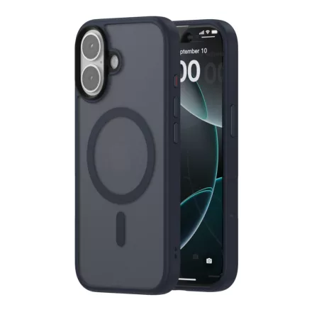 iPhone 17 MagSafe sötétkék/átlátszó szilikon tok