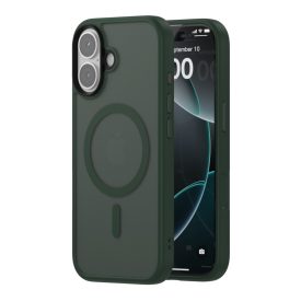 iPhone 17 MagSafe sötétzöld/átlátszó szilikon tok