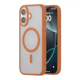 iPhone 17 MagSafe narancs/átlátszó szilikon tok