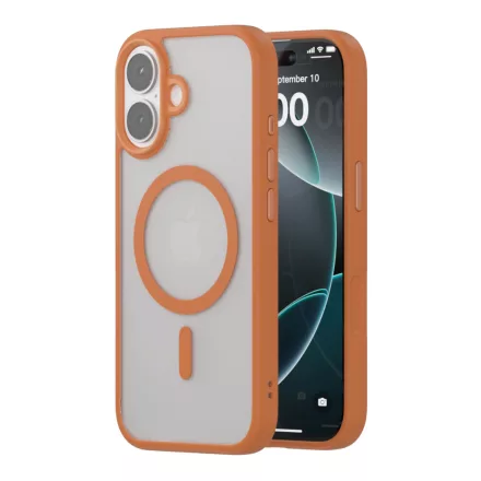iPhone 17 MagSafe narancs/átlátszó szilikon tok