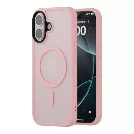 iPhone 17 MagSafe rózsaszín/átlátszó szilikon tok