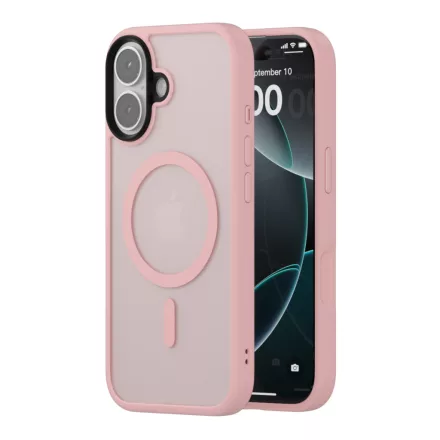 iPhone 17 MagSafe rózsaszín/átlátszó szilikon tok